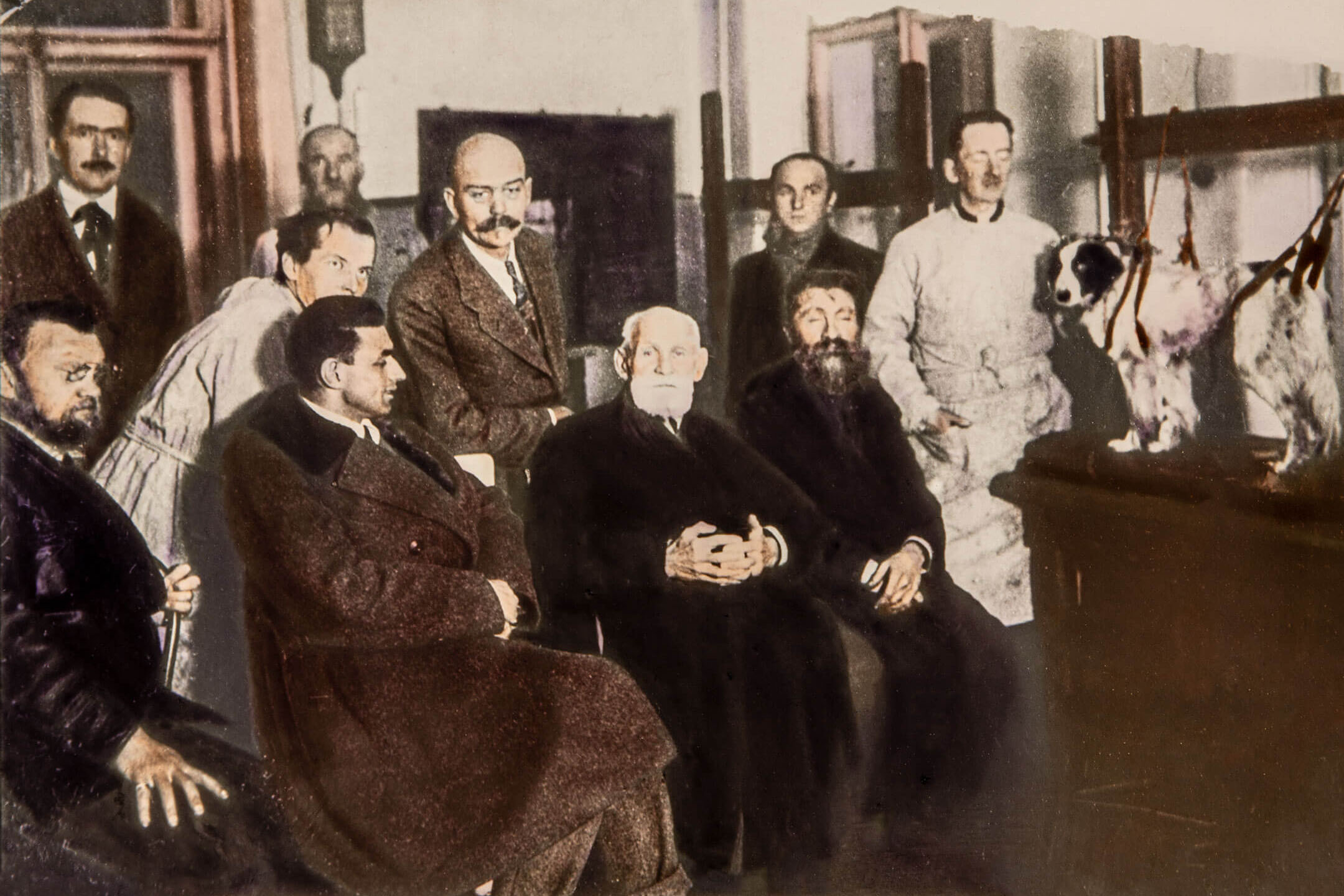 Павлов на опыте с собакой